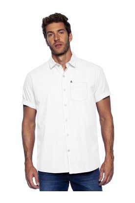 Camisa Casual Basica Manga Curta Branca