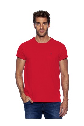 Camiseta Casual Basica Vermelho Framboesa