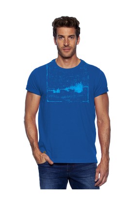 Camiseta Casual Azul Ultramar Estampada